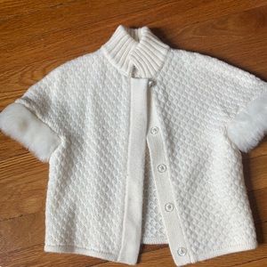 Dressy short sleeve sweater w/ faux fur cuffs 3T